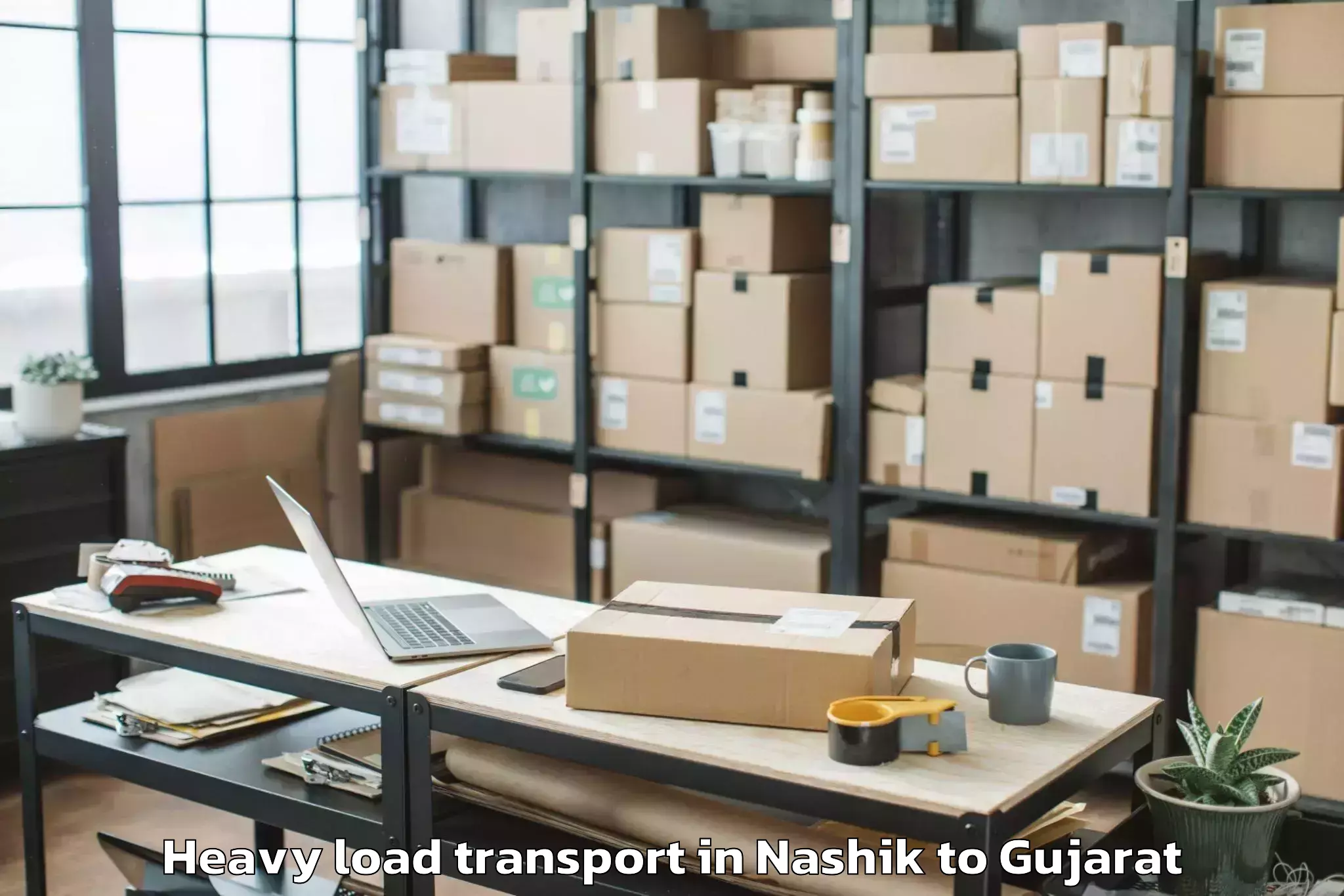 Easy Nashik to Amreli Heavy Load Transport Booking